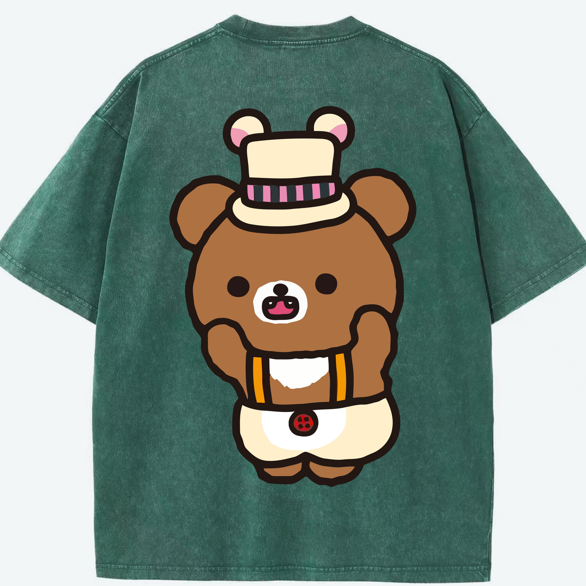 （画像用） リラックマ リラックマ キイロイトリ Rilakkuma Korilakkuma Kiiroitori 綿100% ヴィンテージ風 半袖Tシャツ（背面プリント）